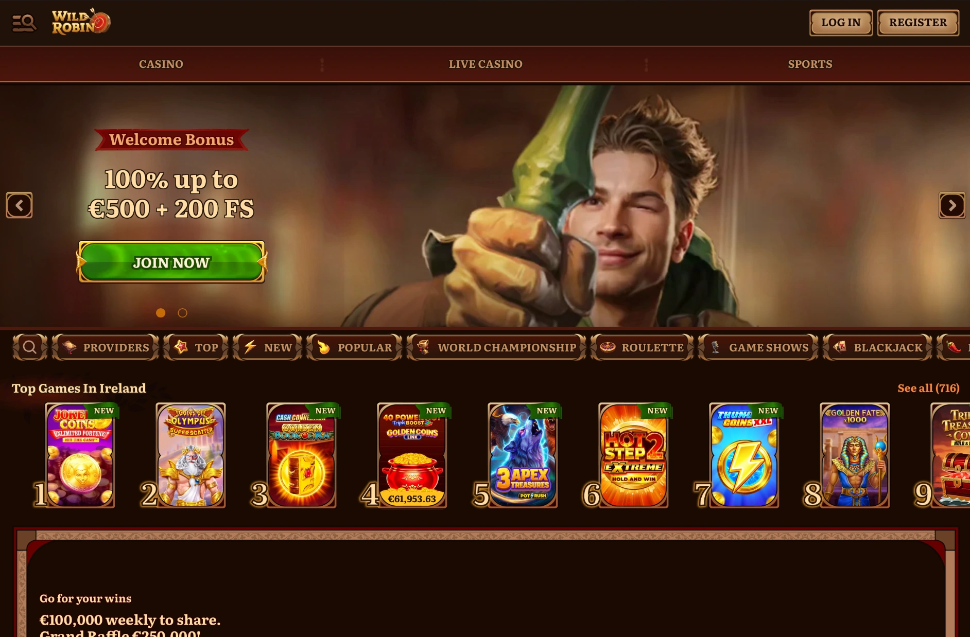 WildRobin Casino – Uw favoriete online casino in Nederland image 1