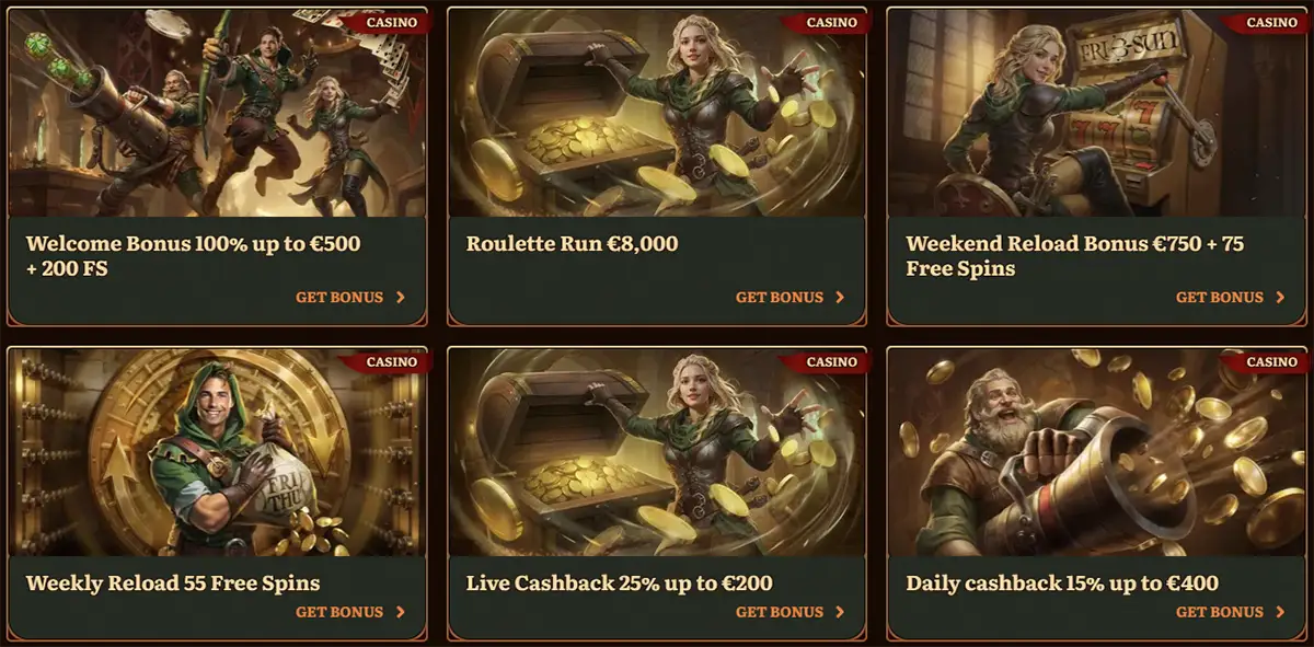 Unieke bonussen WildRobin casino